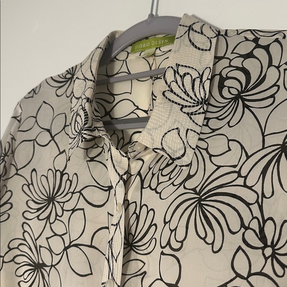 Sigrid Olsen Silk Floral Button Down Shirt - Picture 8 of 10